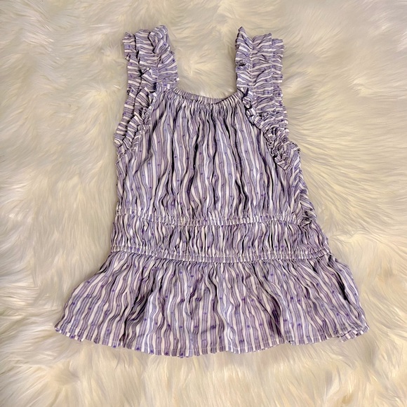 Purple and white striped matching summer outfit- size 14 - Picture 3 of 9